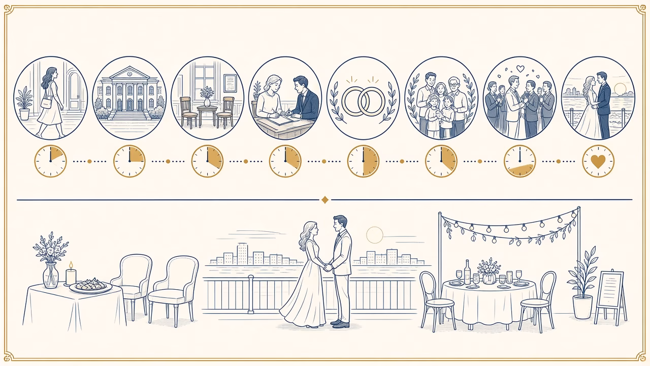 Line-art example for Civil Wedding in Volos: A Photography Guide