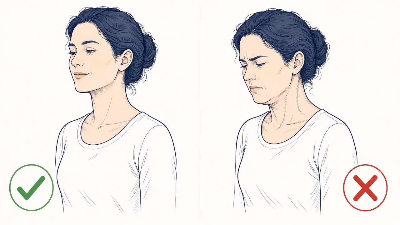 Correct and incorrect head posture for a portrait