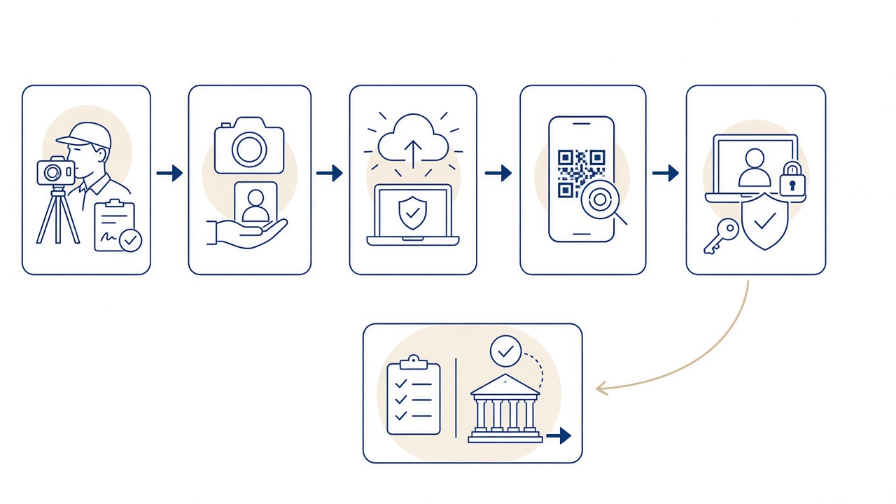 Line drawing of the official myPhoto workflow